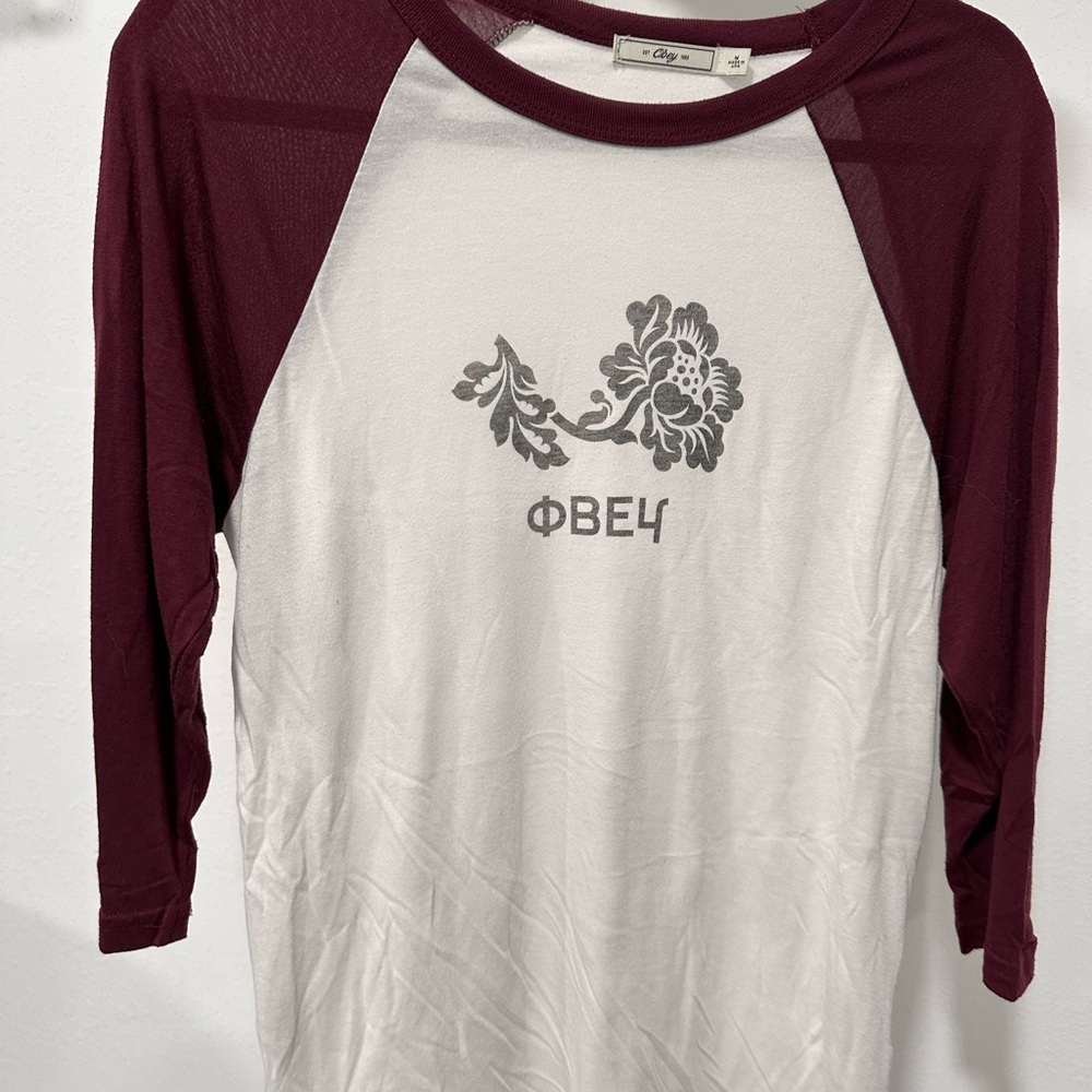 Women’s OBEY Burgundy and White Women's Top